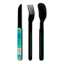 Akinod Straight Magnetic Cutlery (Black Mirror Finish)