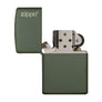 Zippo Classic Green Matte Lighter with Zippo Logo