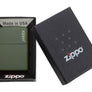 Zippo Classic Green Matte Lighter with Zippo Logo