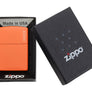 Zippo Classic Orange Matte Lighter with Zippo Logo