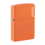 Zippo Classic Orange Matte Lighter with Zippo Logo