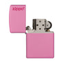 Zippo Classic Pink Matte Lighter with Zippo Logo