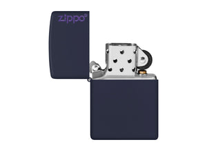 Zippo Logo Lighter - Navy Matte
