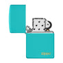 Zippo Flat Turquoise Lighter with Zippo Logo