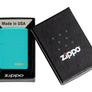 Zippo Flat Turquoise Lighter with Zippo Logo