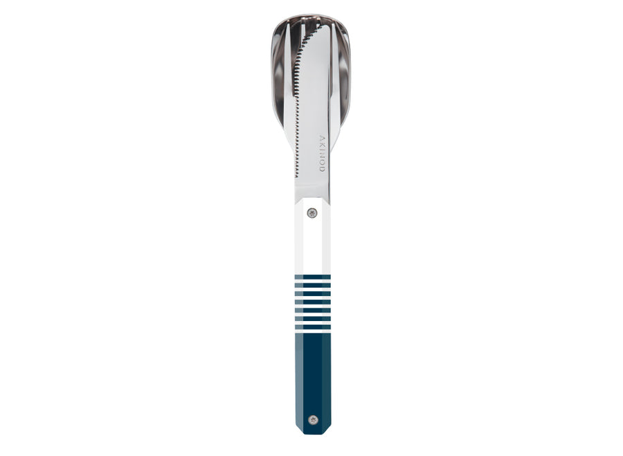 Akinod Straight Magnetic Cutlery (Mirror Finish) - Blue Mariniere