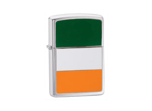 Zippo Ireland Flag Lighter - Brushed Chrome