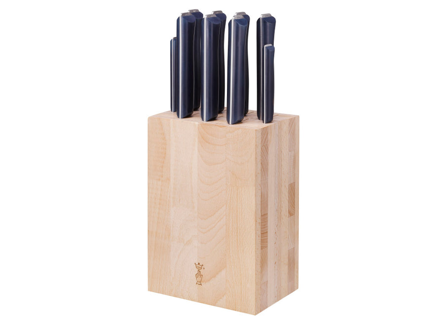 Opinel Beechwood Kitchen Knife Block - Holds 9 Knives