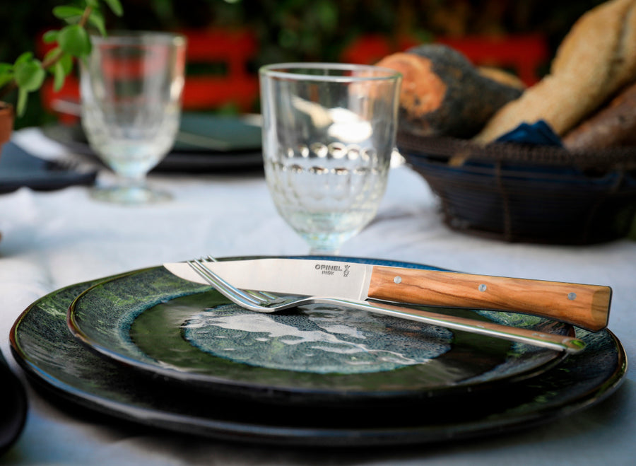 Opinel Set of 4 Olive Facette Table Knives