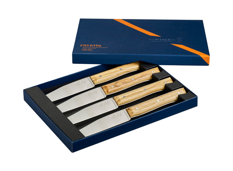 Opinel Set of 4 Olive Facette Table Knives