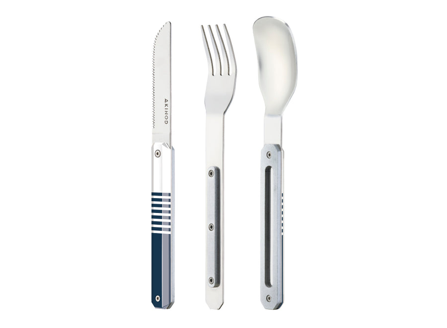 Akinod Straight Magnetic Cutlery (Mirror Finish) - Blue Mariniere