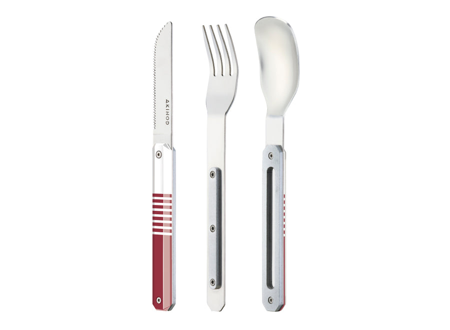 Akinod Straight Magnetic Cutlery (Mirror Finish) - Red Mariniere