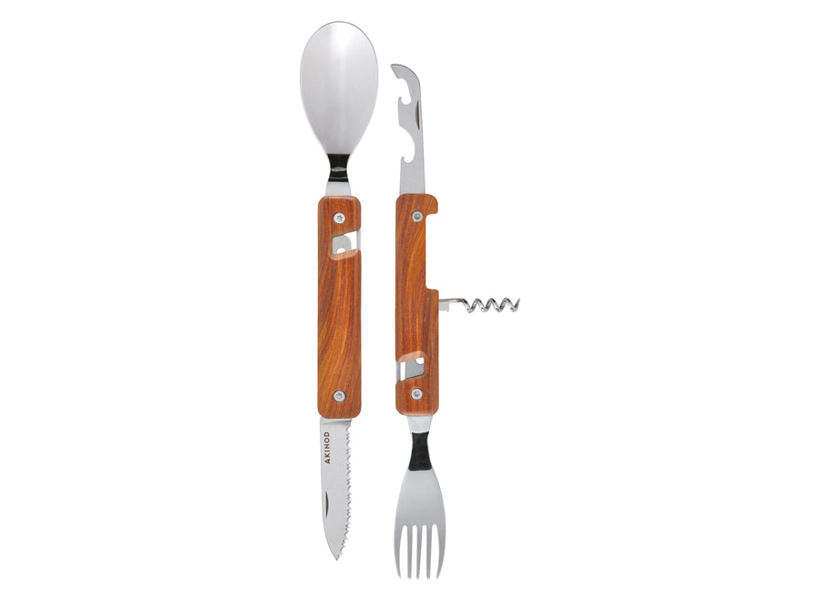 Akinod Multifunction Magnetic Cutlery (Mirror Finish) - Coral Wood