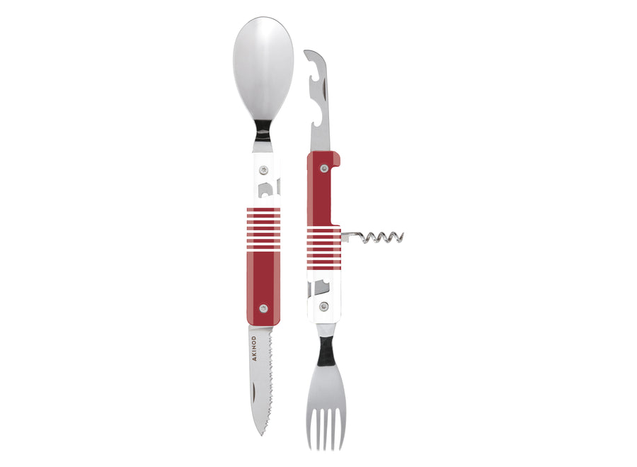 Akinod Multifunction Magnetic Cutlery (Mirror Finish) - Red Mariniere