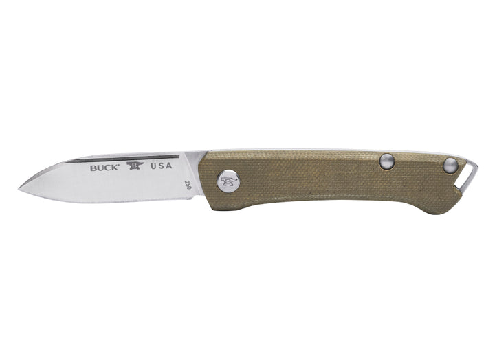 Buck Saunter Drop Point Knife - Green Micarta