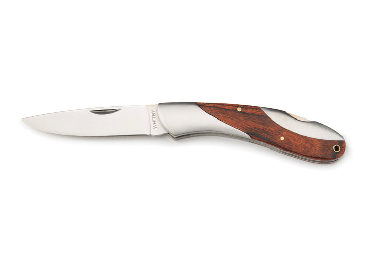 Whitby Stainless Steel & Dark Wood Lock Knife (3")