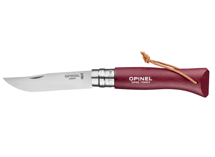 Opinel No.8 Colorama Trekking Knife - Burgundy