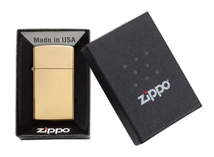 Zippo Slim Lighter - High Polish Brass