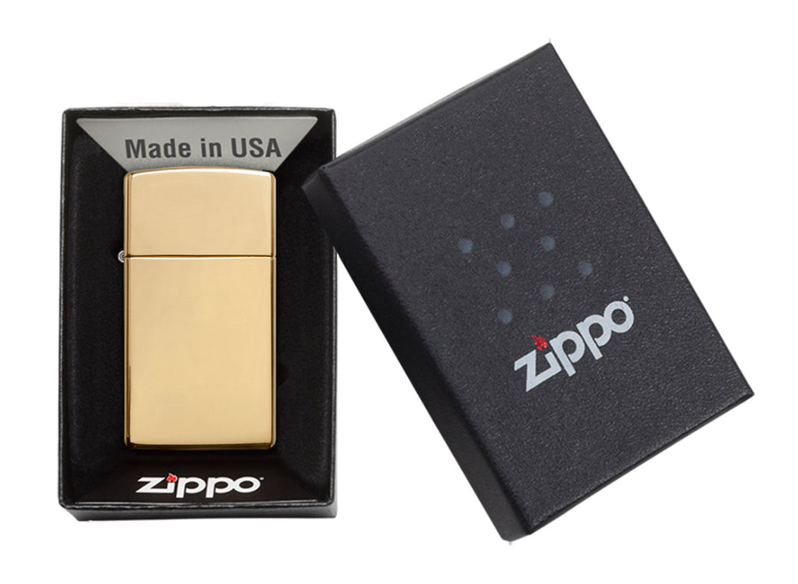 Zippo Slim® High Polish Brass Lighter