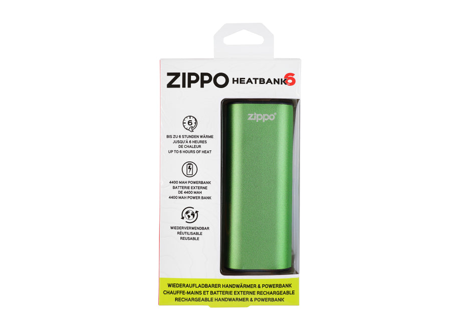 Zippo HeatBank 6 Rechargeable Hand Warmer - Green