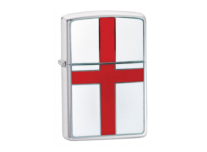 Zippo England Flag Lighter - Brushed Chrome