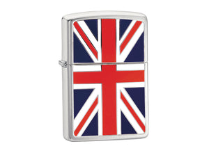 Zippo Union Jack Lighter - Brushed Chrome