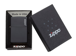 Zippo Logo Lighter - Black Matte