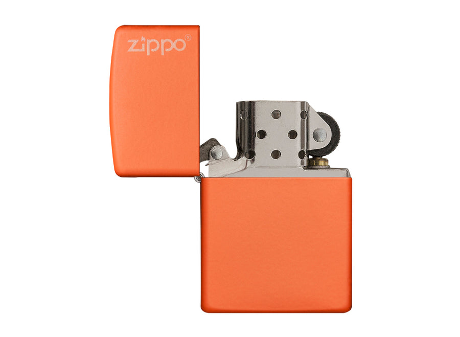 Zippo Logo Lighter - Orange Matte