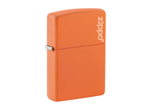 Zippo Classic Orange Matte Lighter with Zippo Logo