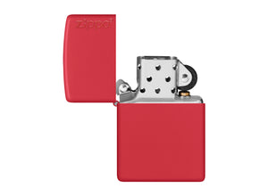 Zippo Logo Lighter - Red Matte