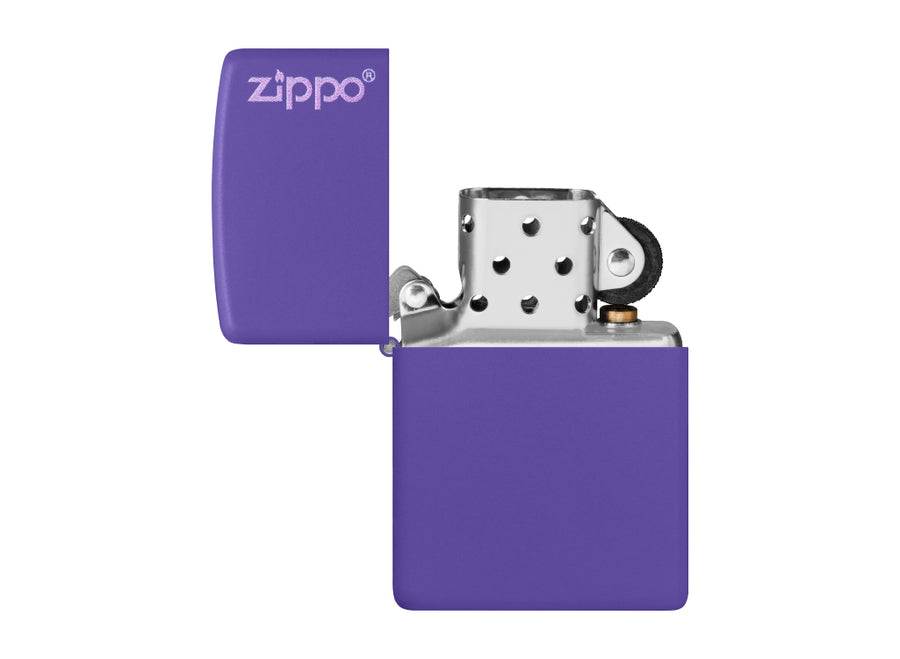 Zippo Classic Purple Matte Lighter with Zippo Logo