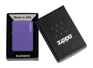 Zippo Classic Purple Matte Lighter with Zippo Logo