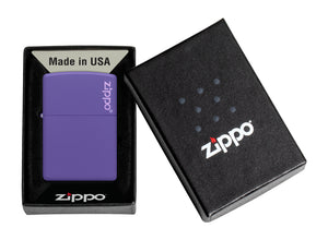 Zippo Logo Lighter - Purple Matte