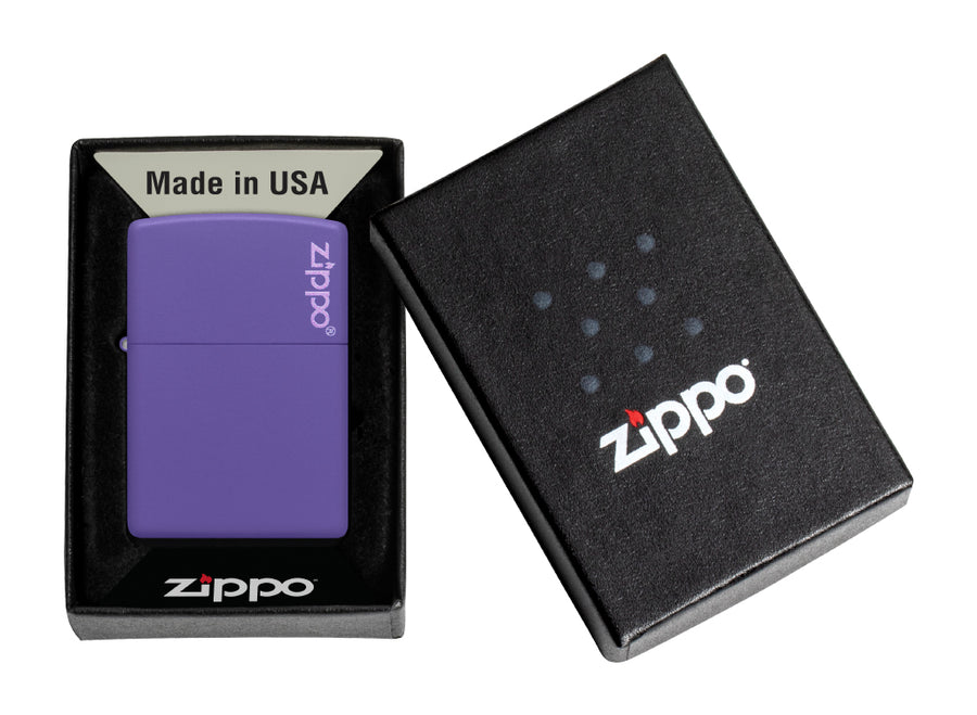 Zippo Classic Purple Matte Lighter with Zippo Logo
