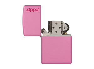 Zippo Logo Lighter - Pink Matte