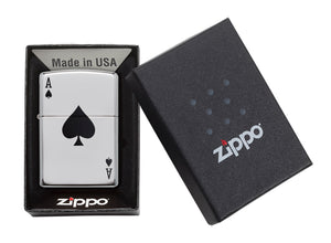 Zippo Lucky Ace Lighter - High Polish Chrome