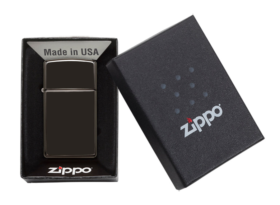 Zippo Slim Lighter - High Polish Black