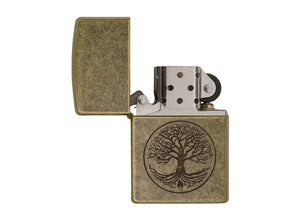 Zippo Tree of Life Lighter - Antique Brass