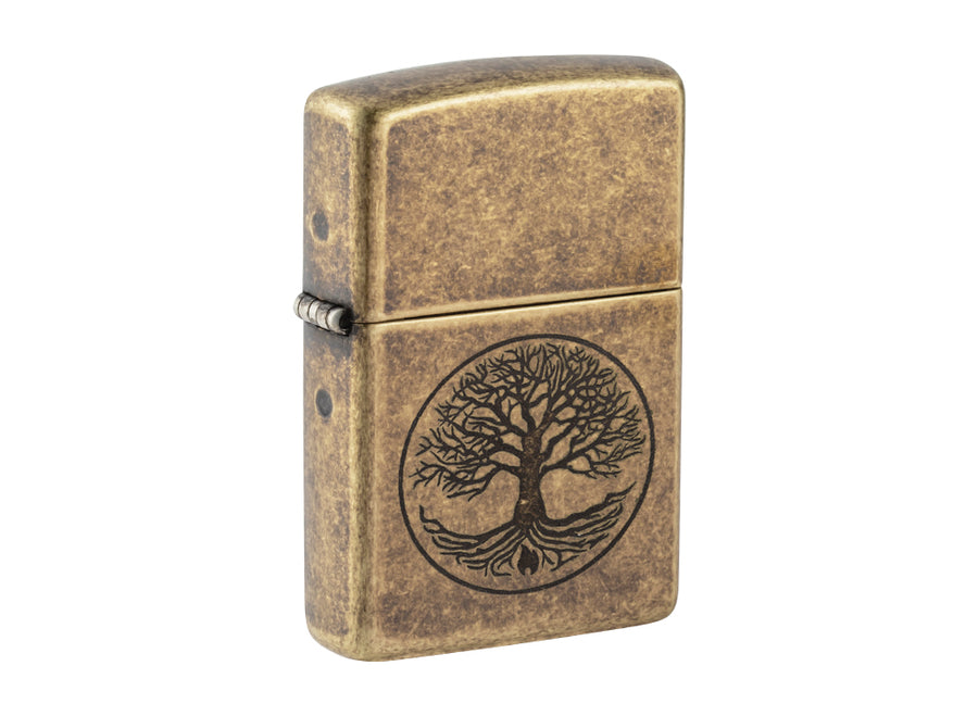 Zippo Tree of Life Lighter - Antique Brass