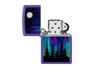 Zippo Northern Lights Lighter - Purple Matte