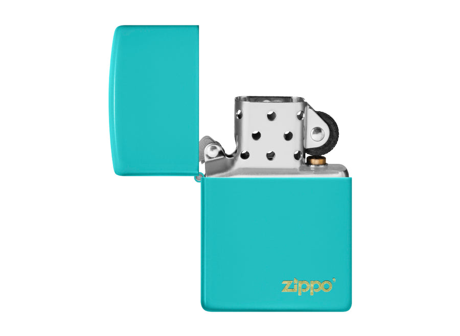 Zippo Logo Lighter - Flat Turquoise