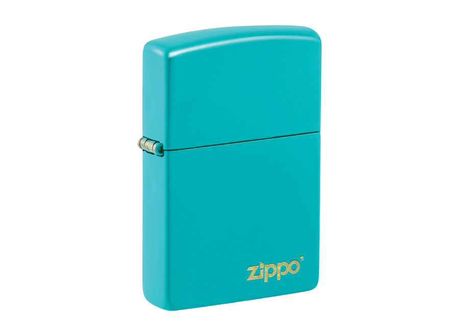 Zippo Logo Lighter - Flat Turquoise