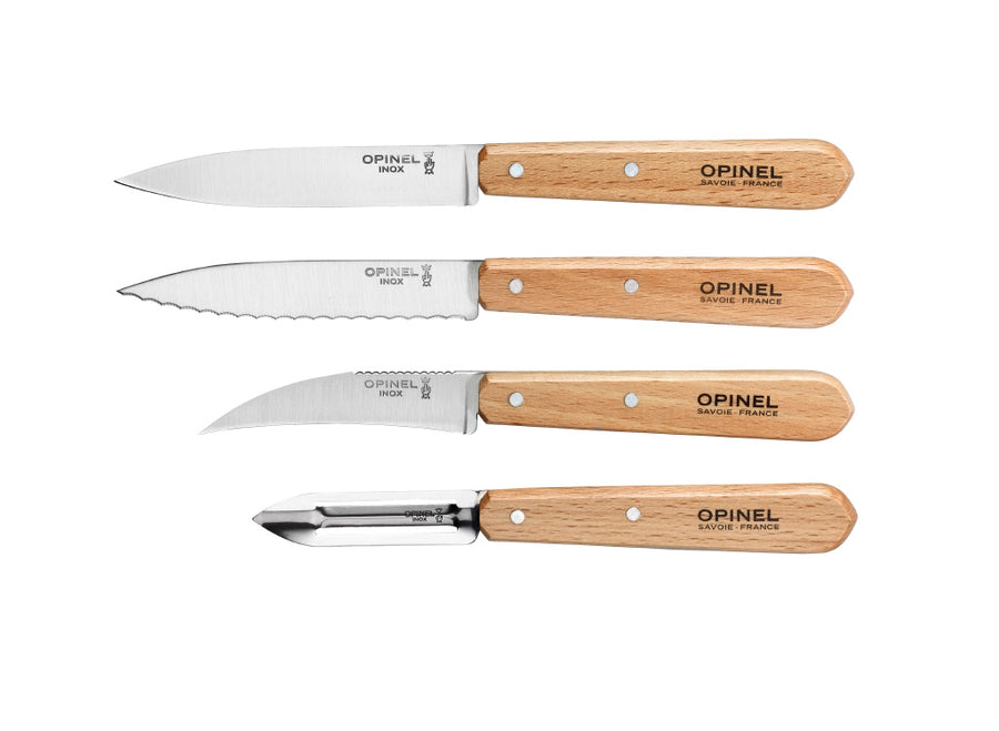 Opinel Beechwood 4pc Kitchen Knife Set