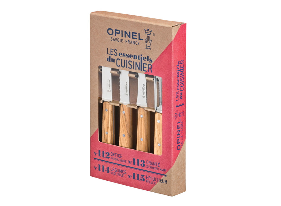 Opinel Olive Wood 4pc Kitchen Knife Set