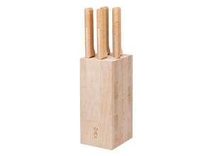 Opinel Beechwood Kitchen Knife Block - Holds 5 Knives