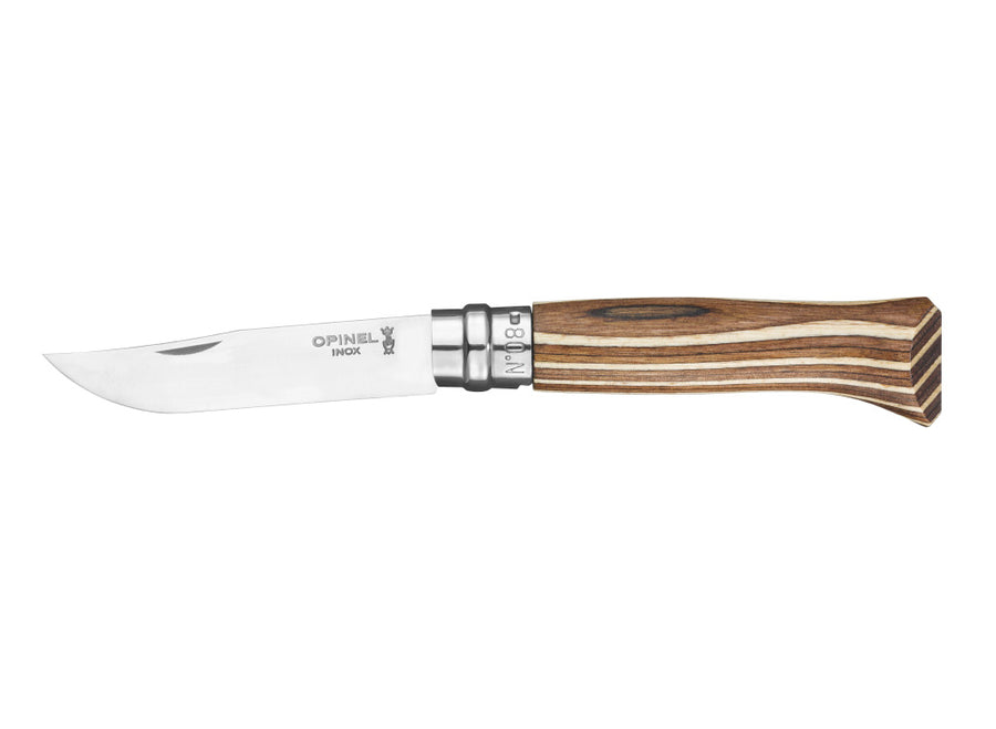 Opinel No.8 Laminated Birch Knife - Brown