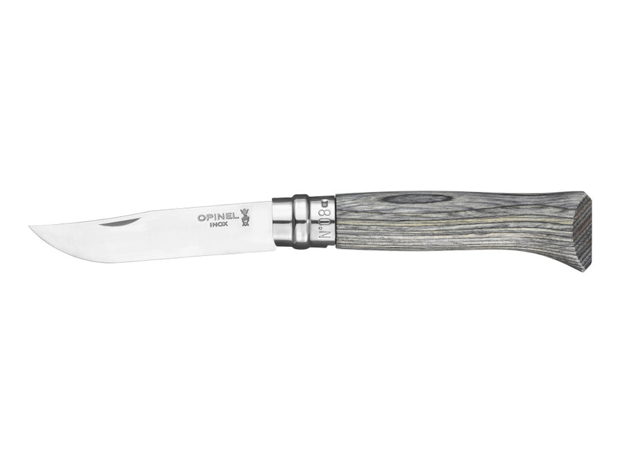 Opinel No.8 Laminated Birch Knife - Grey