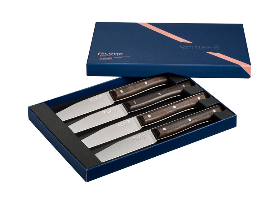 Opinel Set of 4 Dark Ash Facette Table Knives