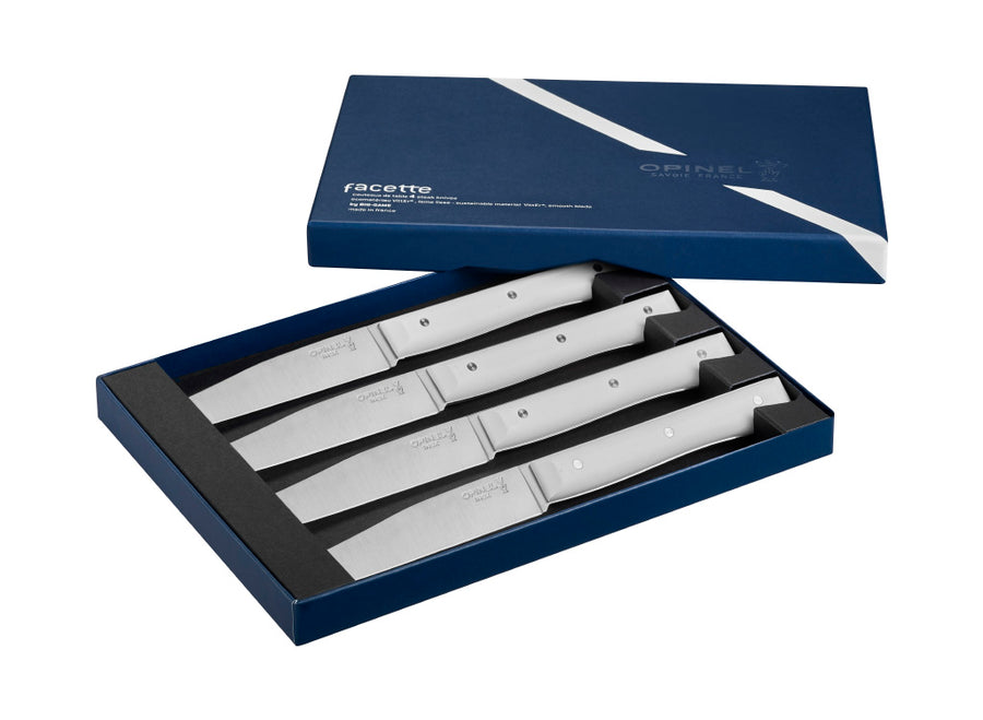Opinel Set of 4 White VittEr® Facette Table Knives