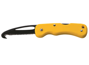 Whitby Safety/Rescue Lock Knife w/ Cutting Hook (2.5") - Yellow